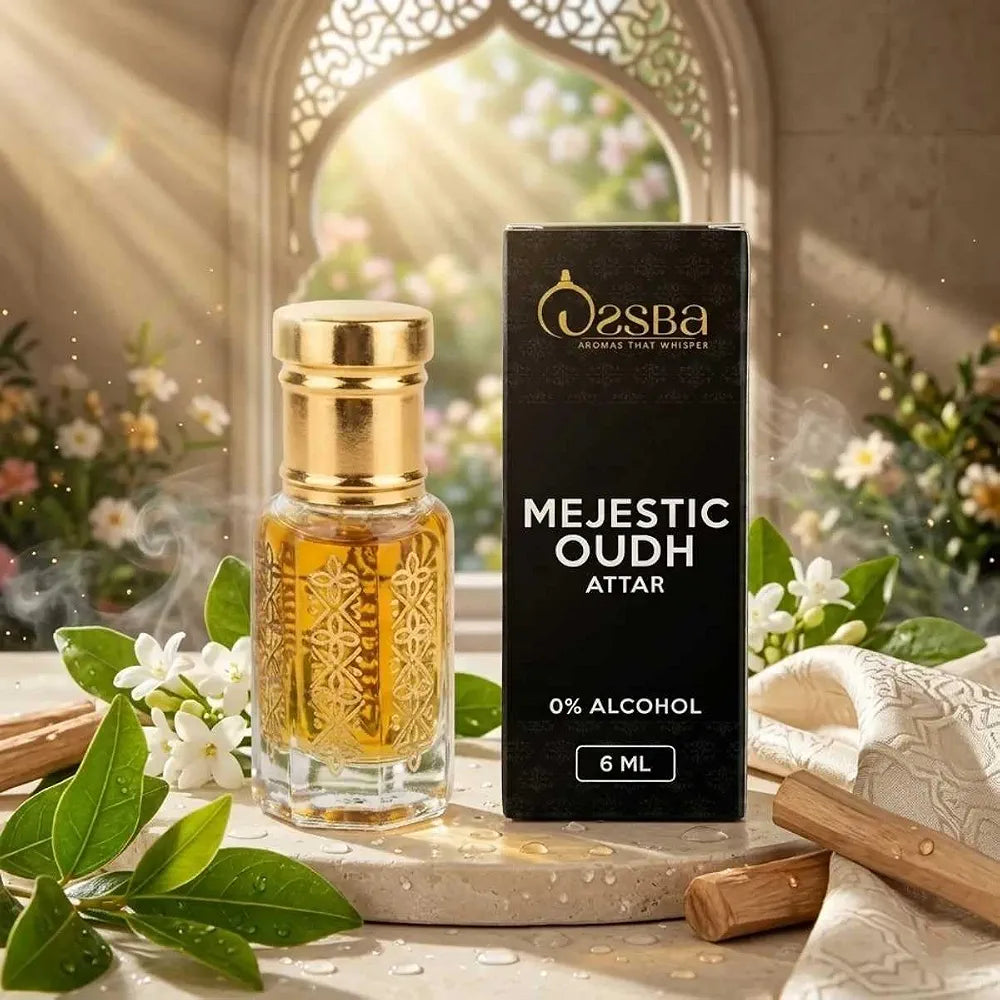 Majestic Oudh Attar Perfume Oil for Men & Women | Long Lasting Premium Fragrance | 0% Alcohol | 6 ML